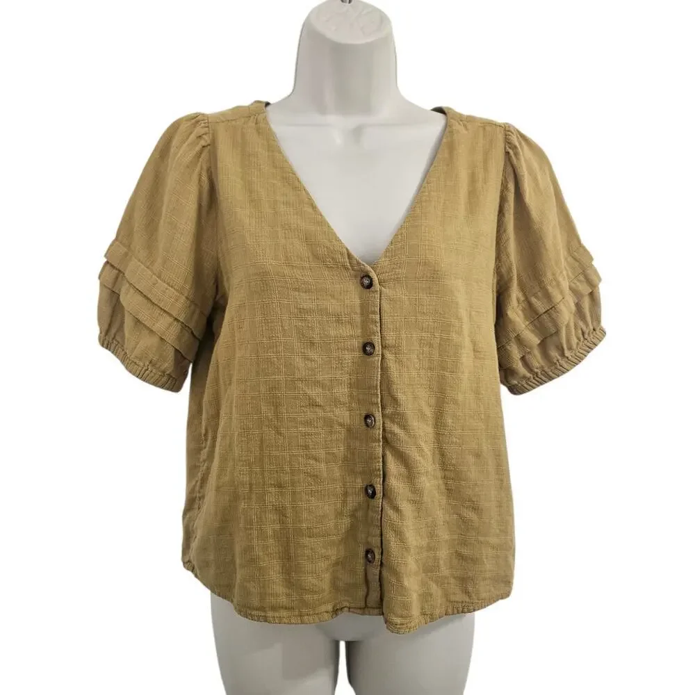 MADEWELL Pembroke Top in Mahan Plaid Size S